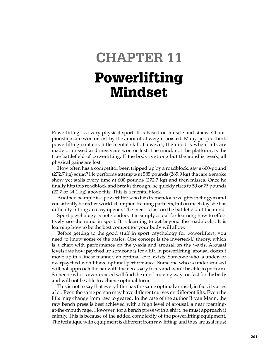 CHAPTER 11 Powerlifting Mindset