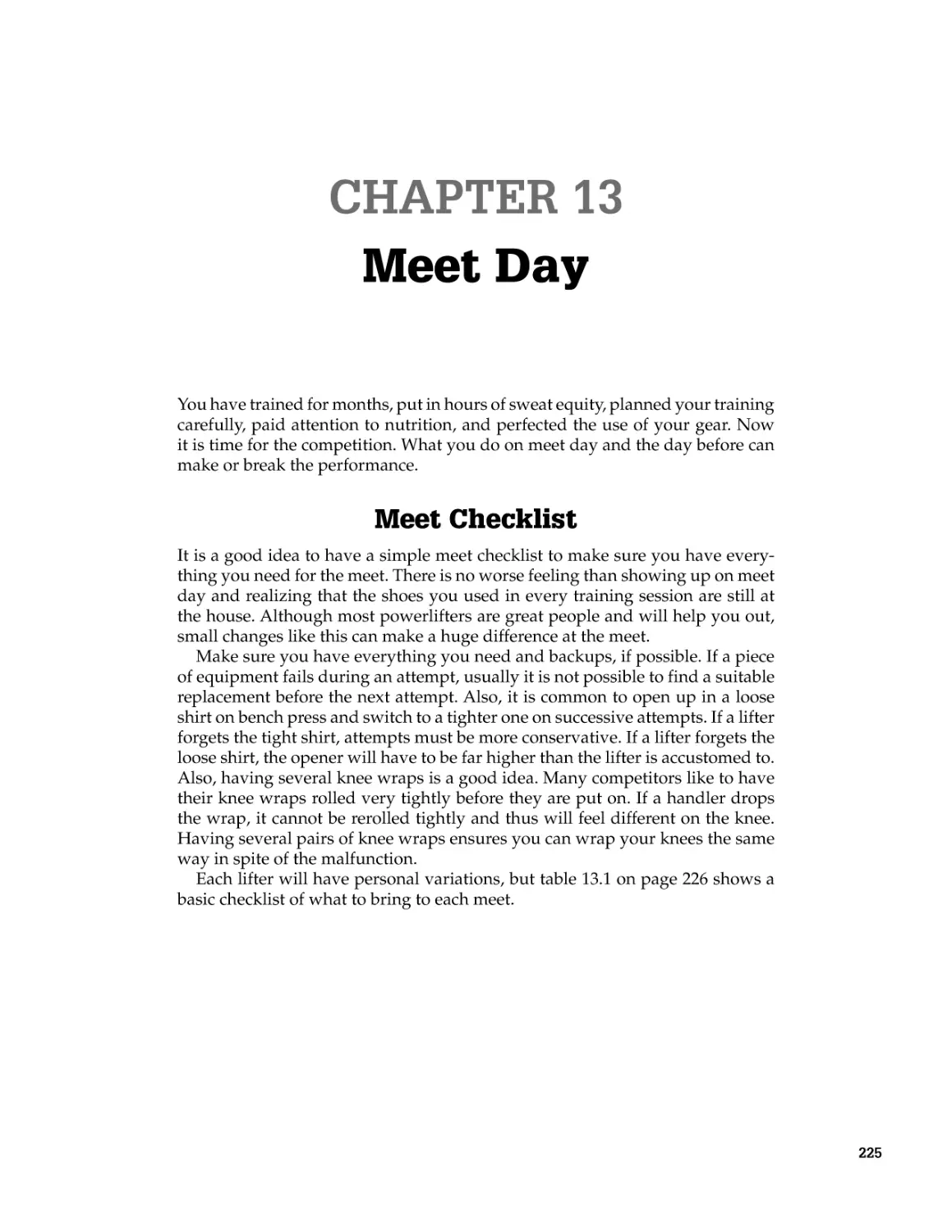 CHAPTER 13 Meet Day