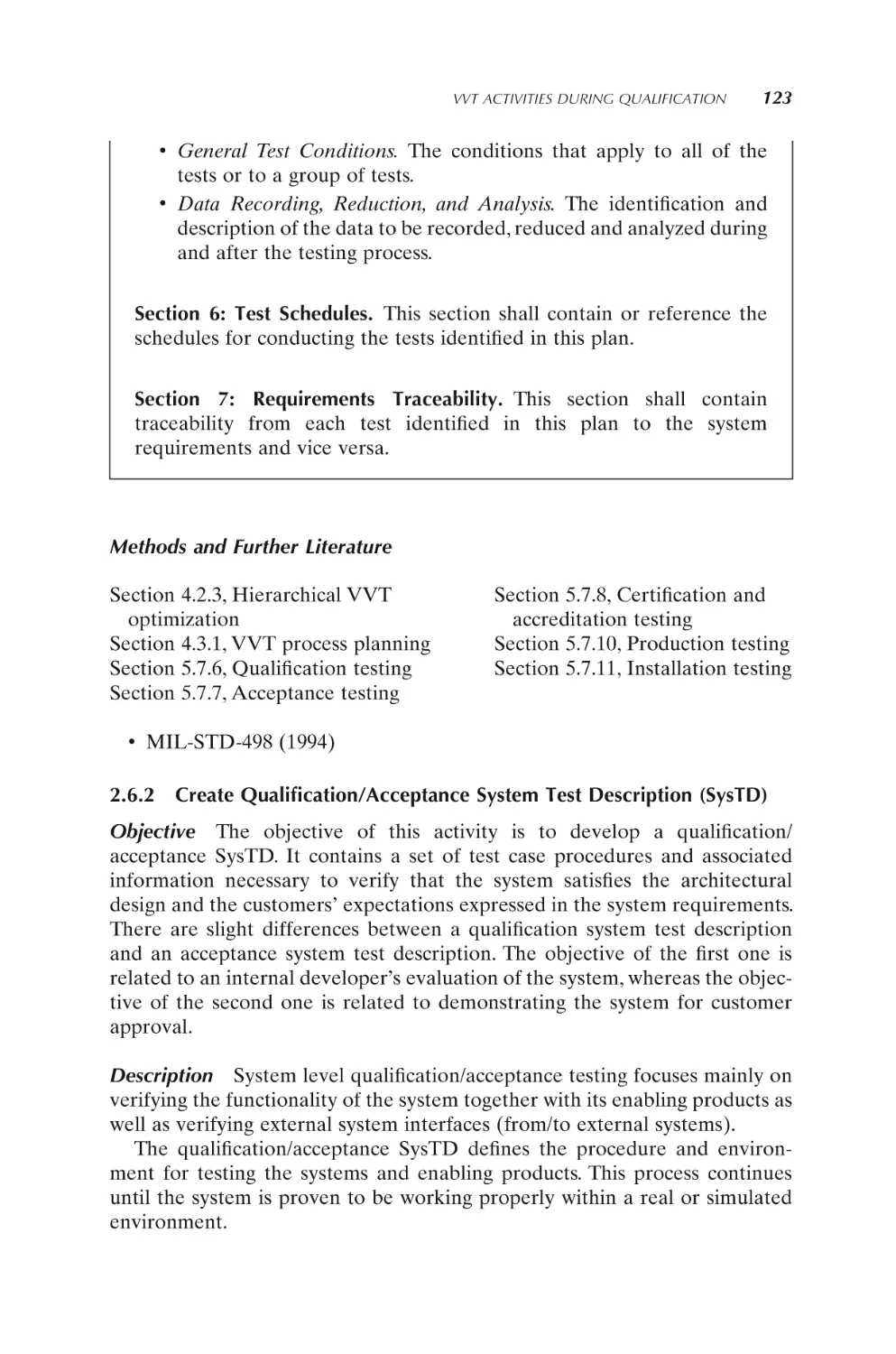 2.6.2 Create Qualification/Acceptance System Test Description (SysTD)