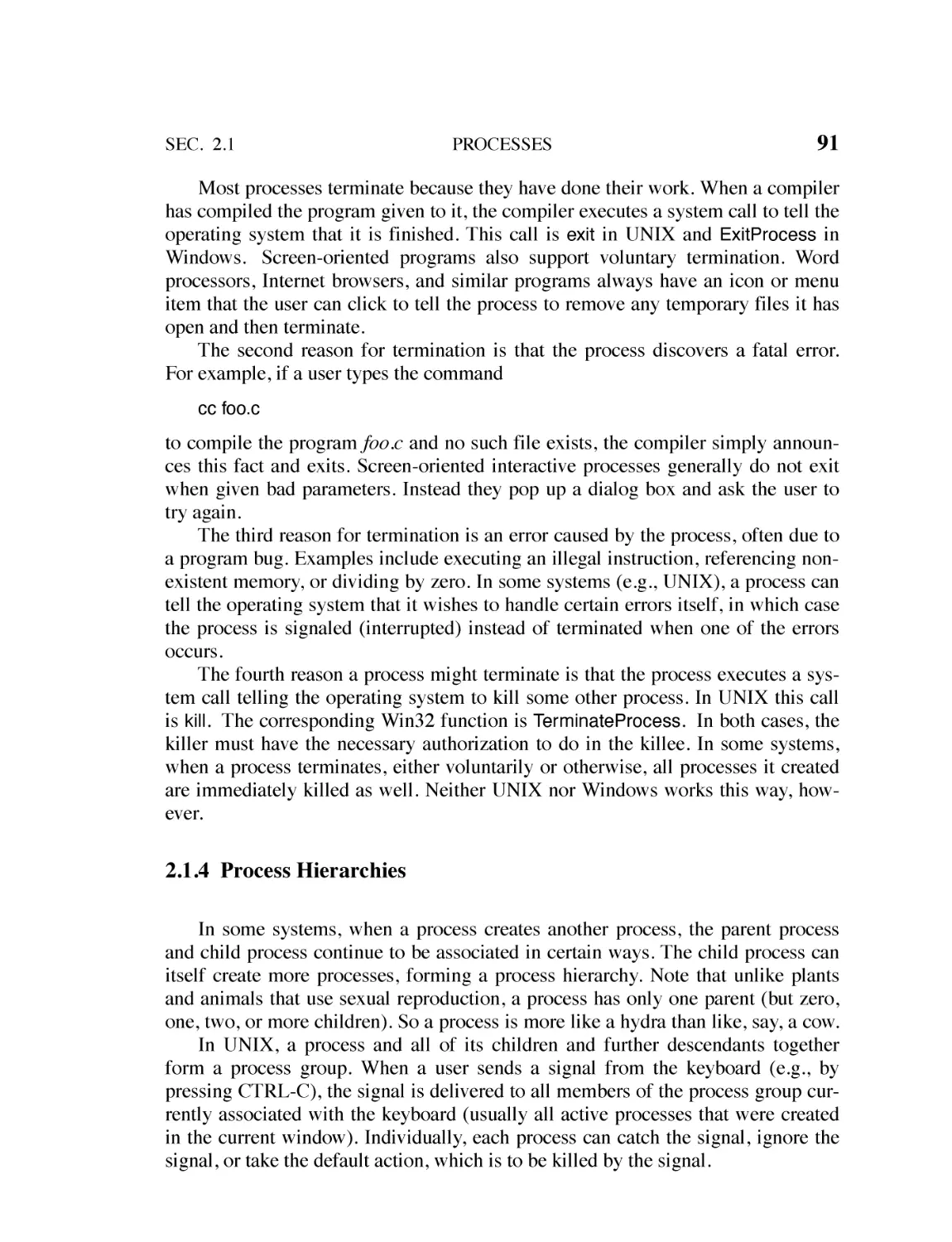 2.1.4 Process Hierarchies