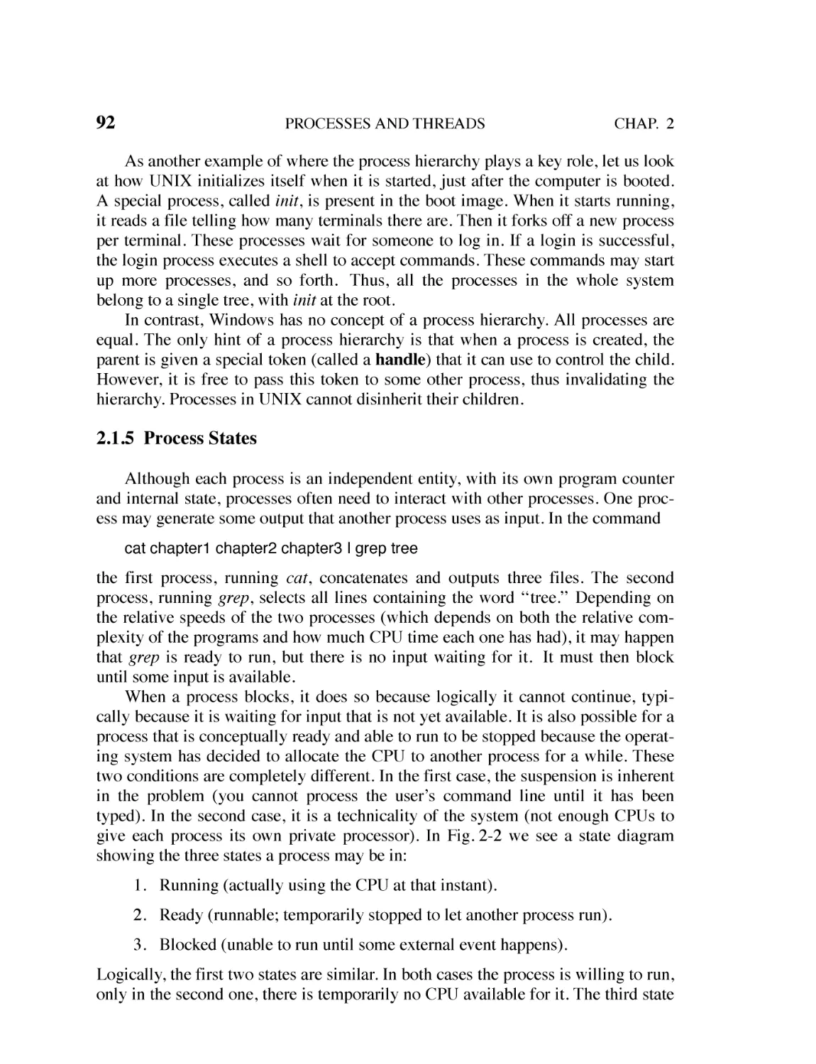 2.1.5 Process States