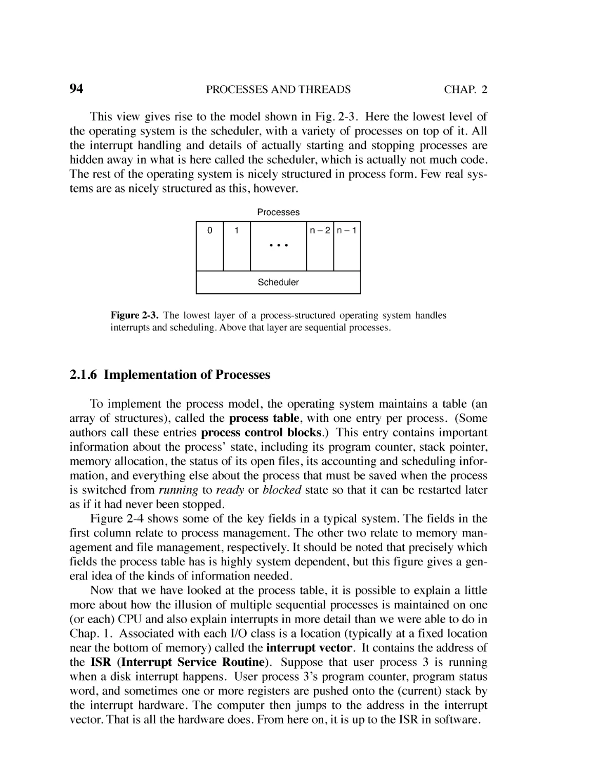 2.1.6 Implementation of Processes