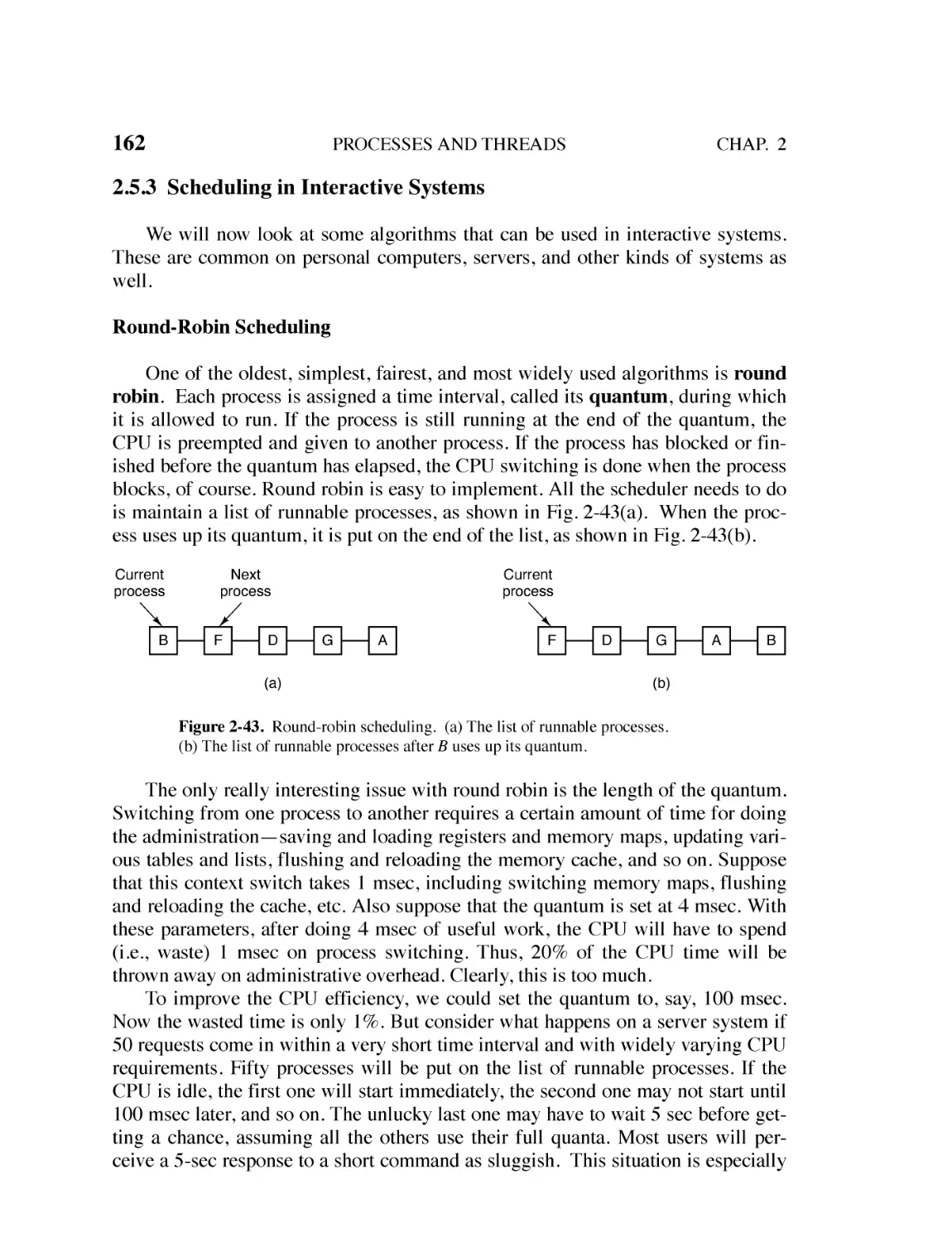 2.5.3 Scheduling in Interactive Systems