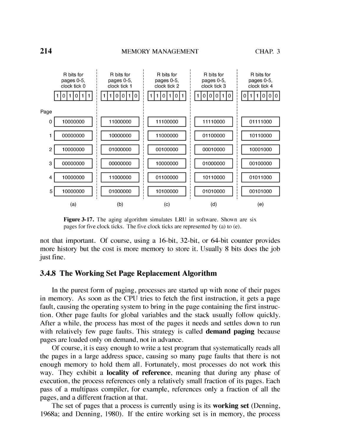 3.4.8 The Working Set Page Replacement Algorithm