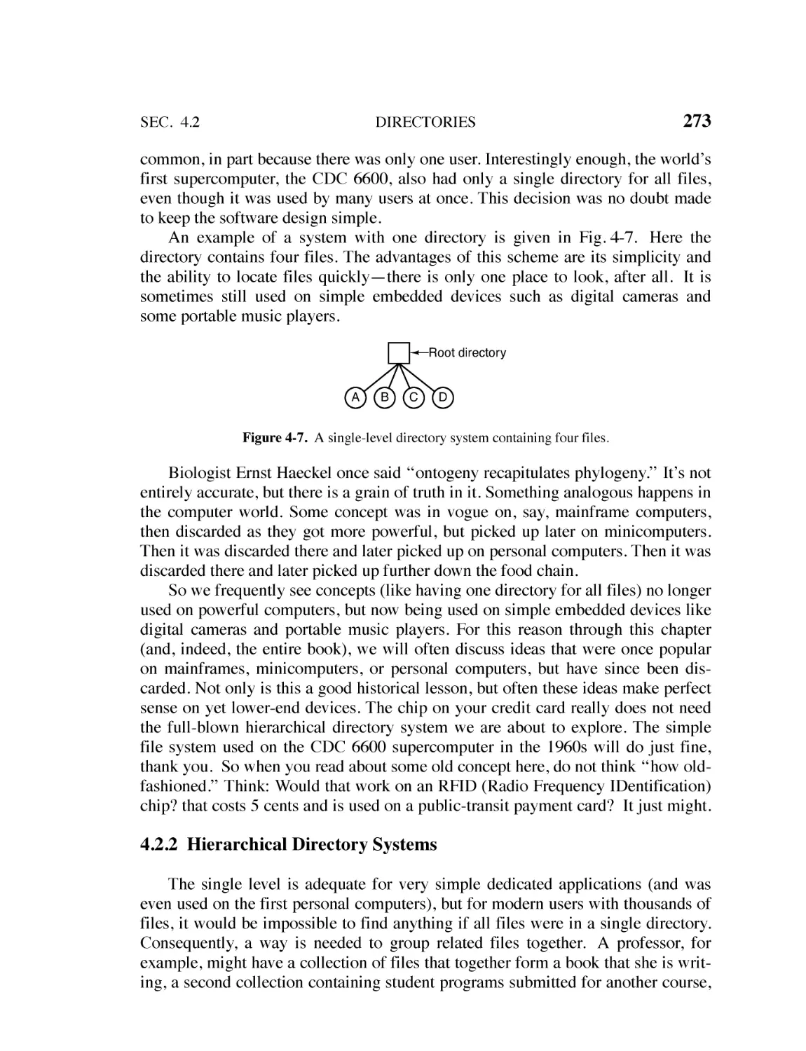 4.2.2 Hierarchical Directory Systems