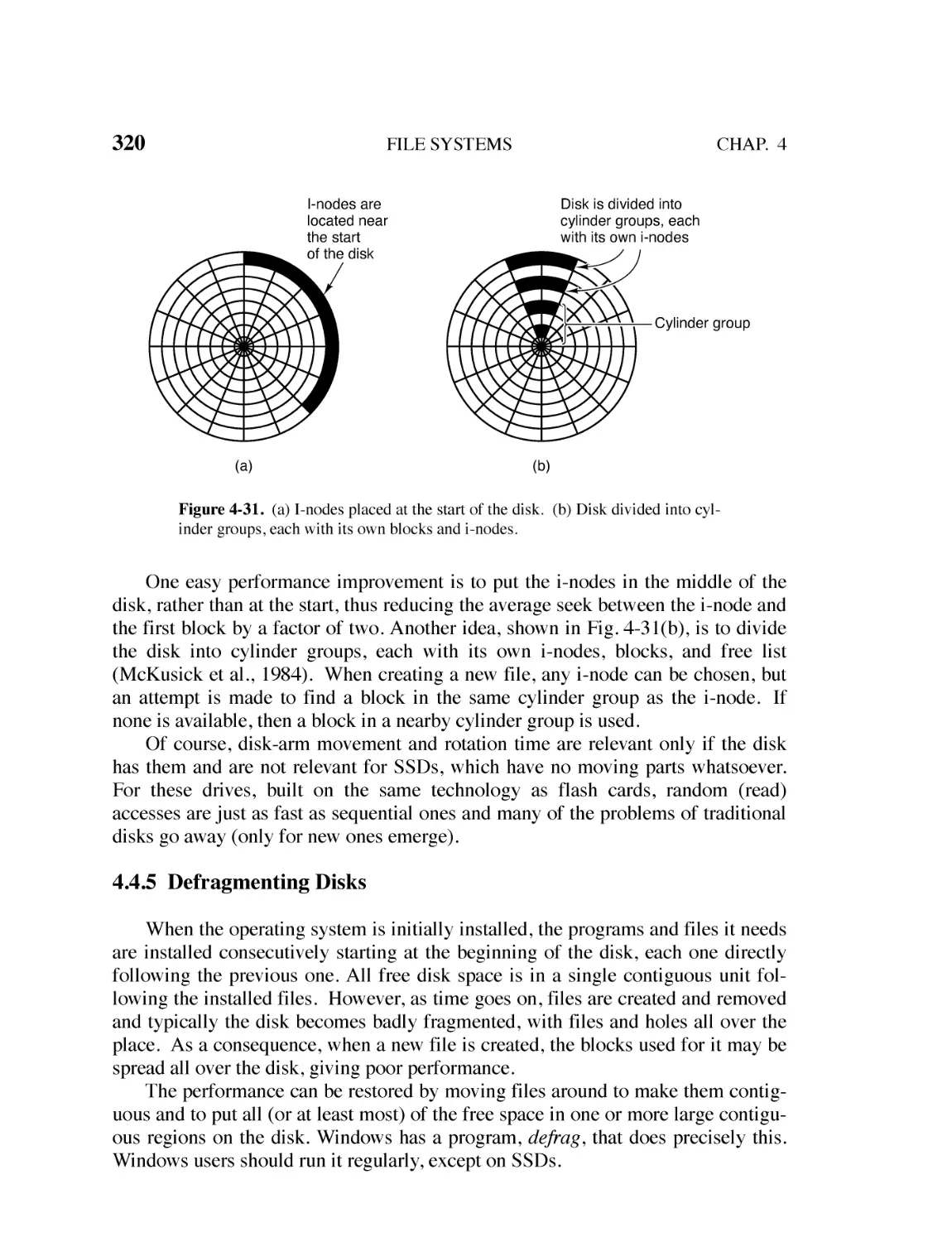 4.4.5 Defragmenting Disks