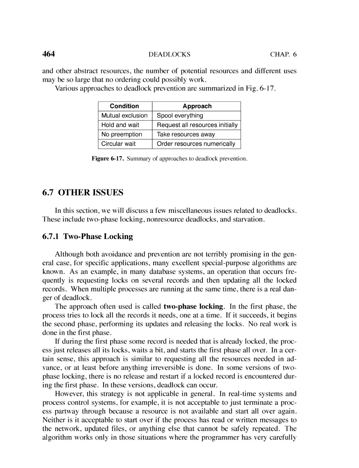 6.7 Other Issues
6.7.1 Two-Phase Locking