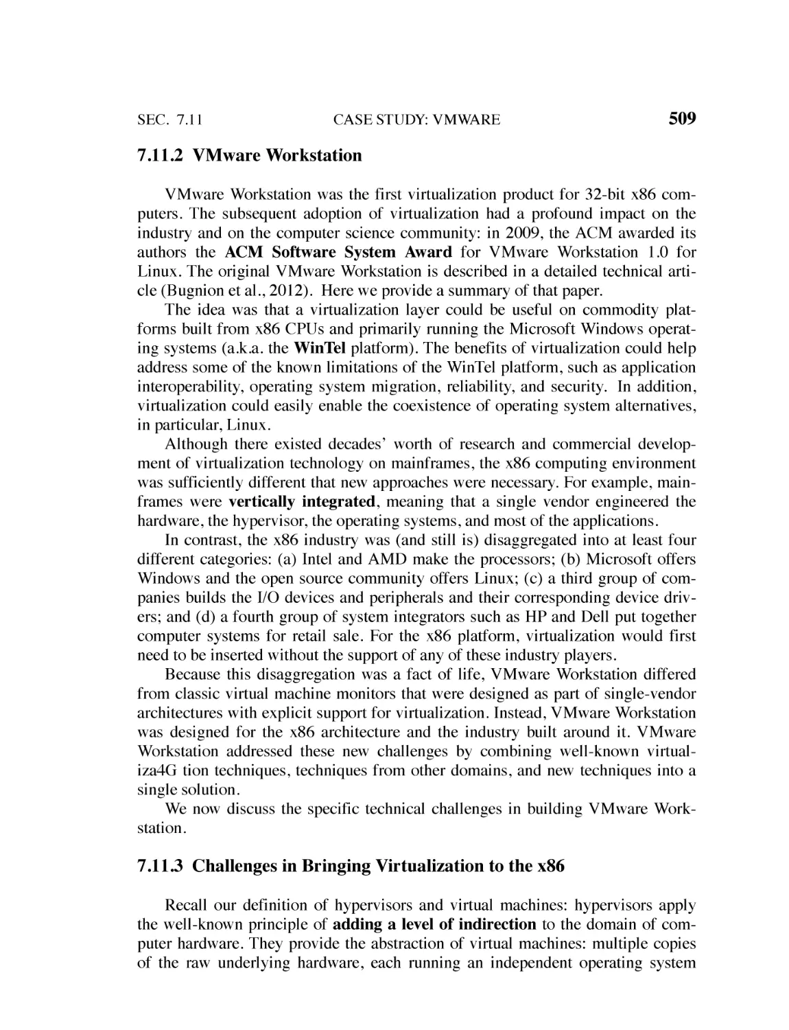 7.11.2 VMware Workstation
7.11.3 Challenges in Bringing Virtualization to the X86