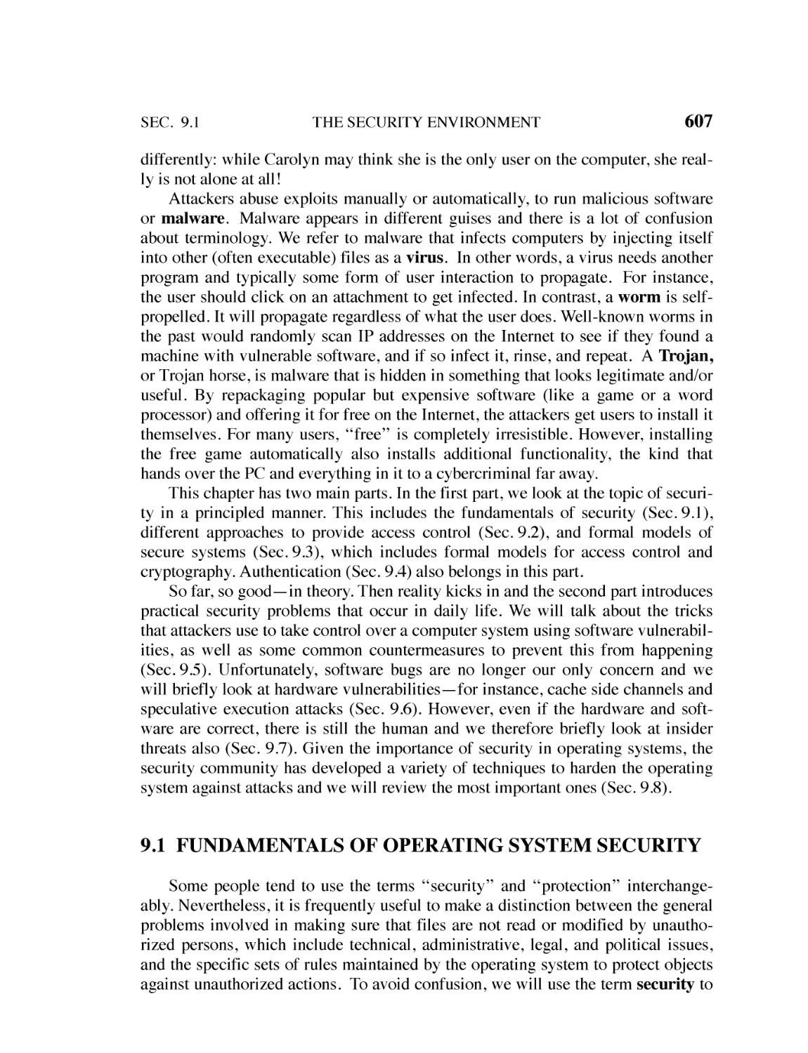 9.1 Fundamentals of Operating System Security