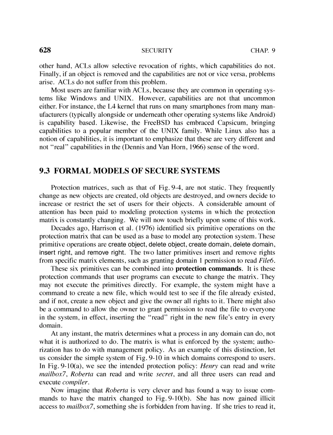 9.3 Formal Models of Secure Systems