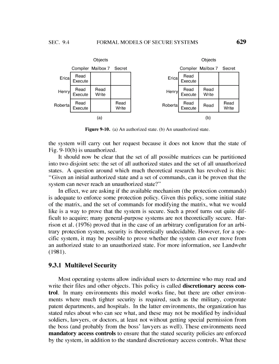 9.3.1 Multilevel Security