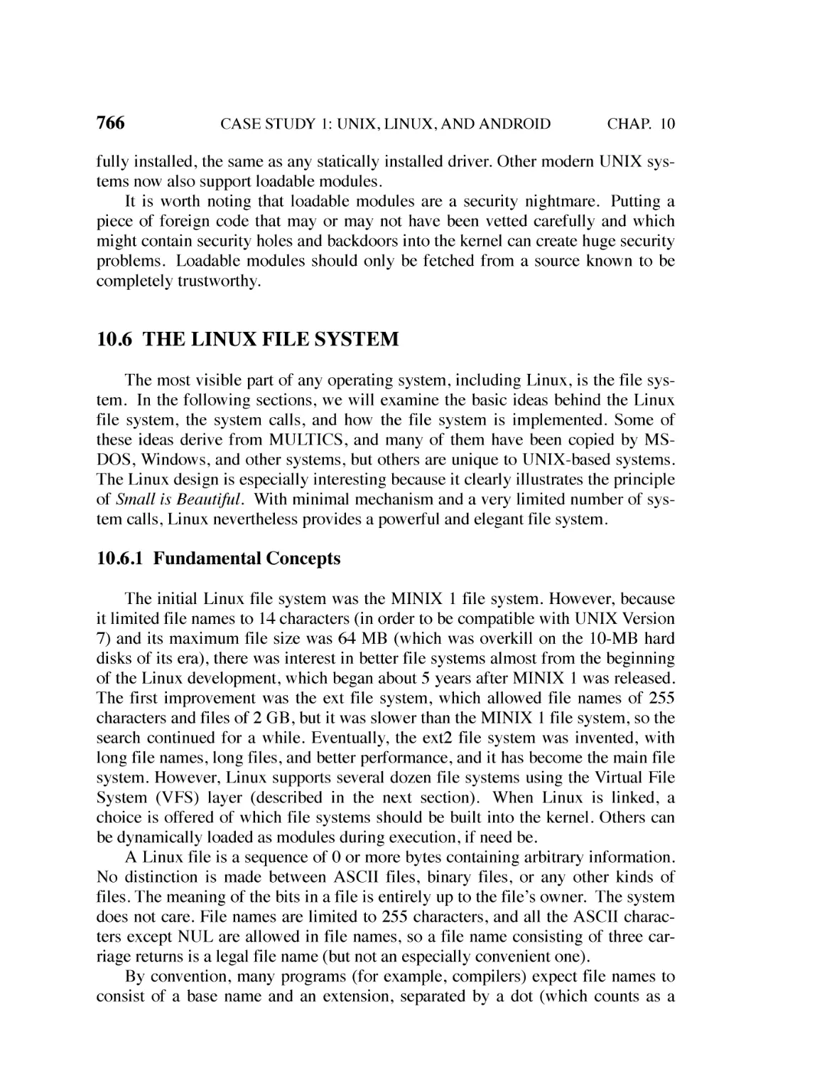 10.6 The Linux File System
10.6.1 Fundamental Concepts