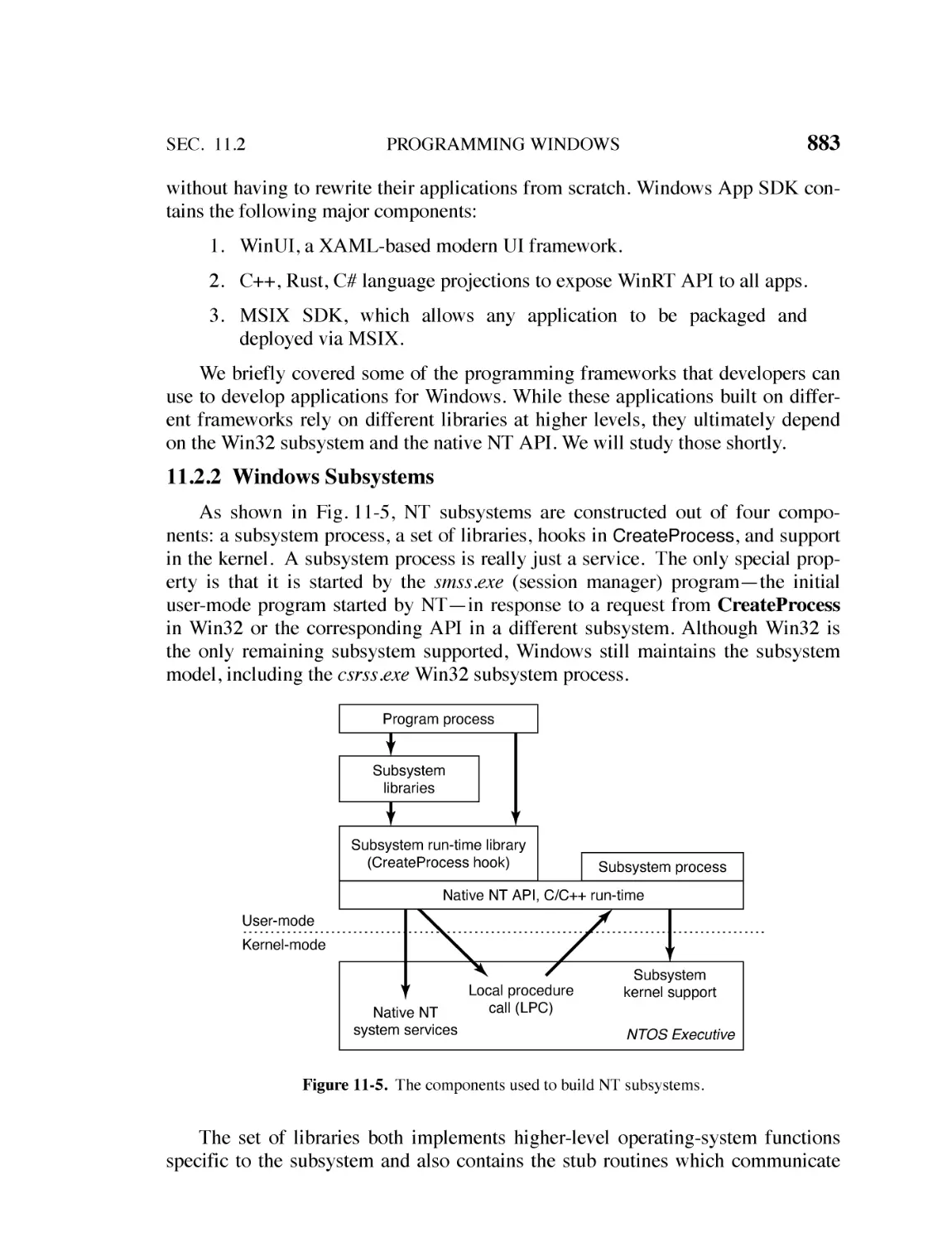 11.2.2 Windows Subsystems