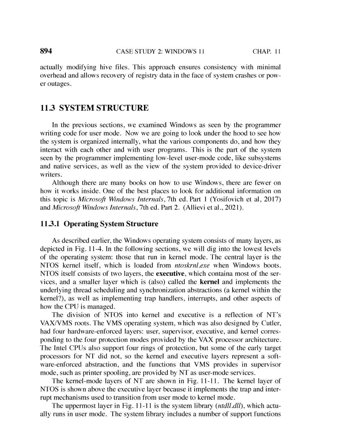 11.3 System Structure
11.3.1 Operating System Structure