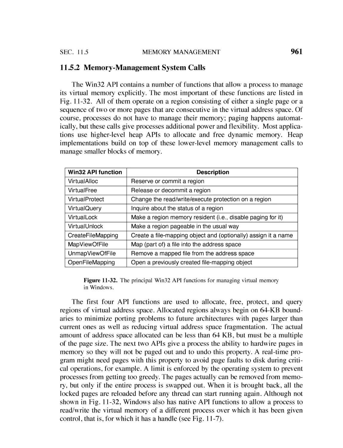 11.5.2 Memory-management System Calls