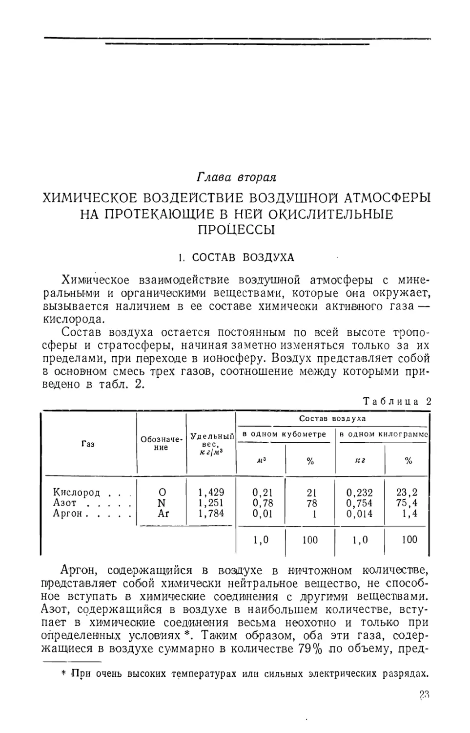 Глава вторая. Химическое воздействие воздушной атмосферы на протекающие в ней окислительные процессы