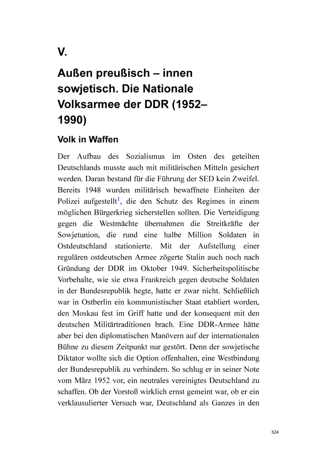 V. Außen preußisch – innen sowjetisch. Die Nationale Volksarmee der DDR (1952–1990)
Volk in Waffen