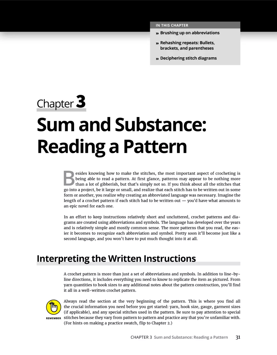 Chapter 3 Sum and Substance
Interpreting the Written Instructions