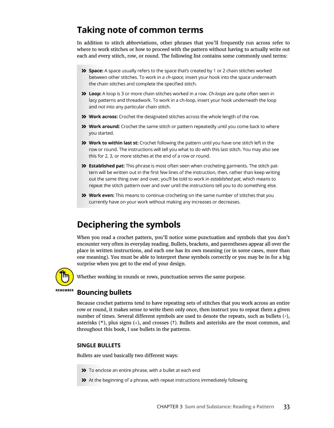 Taking note of common terms
Deciphering the symbols
Bouncing bullets