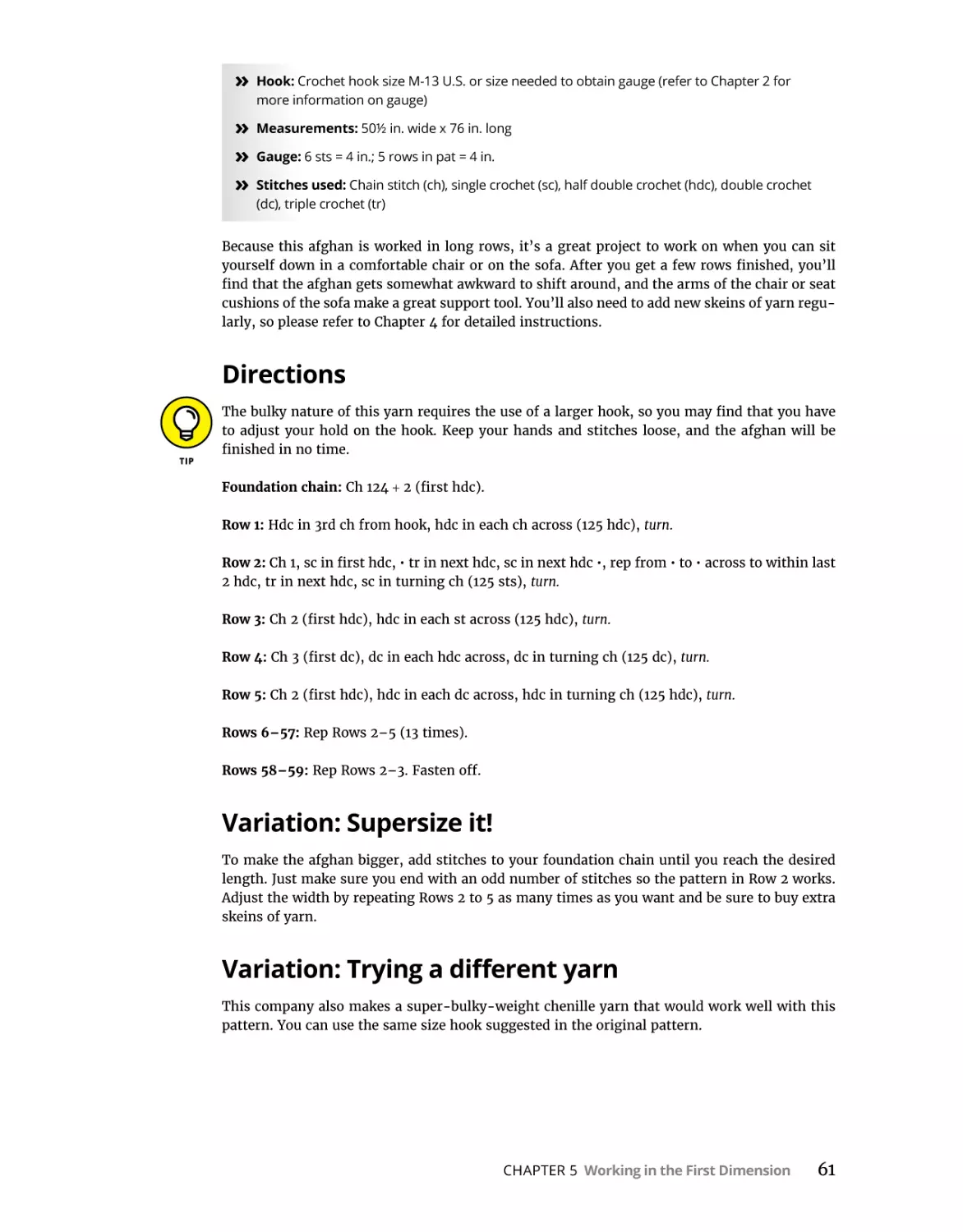 Directions
Variation
Variation