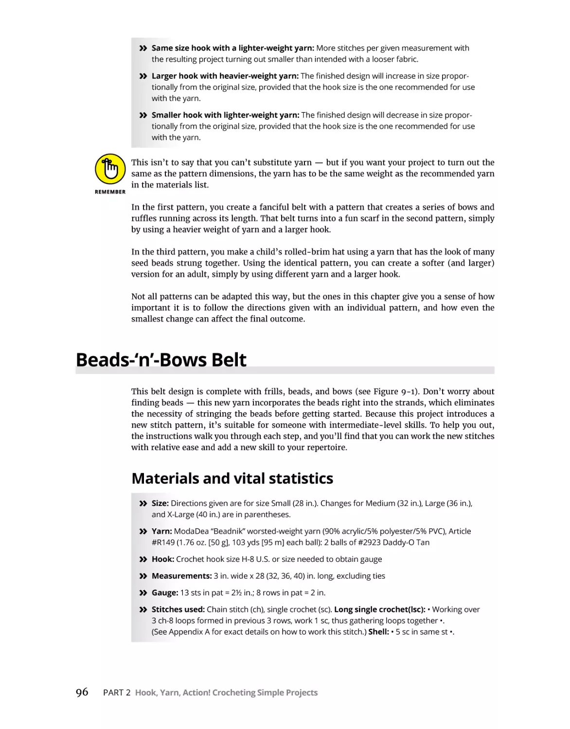 Beads-‘n’-Bows Belt
Materials and vital statistics