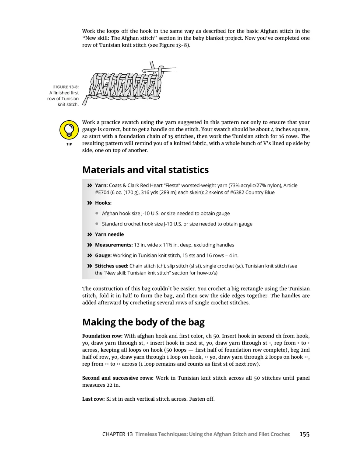 Materials and vital statistics
Making the body of the bag