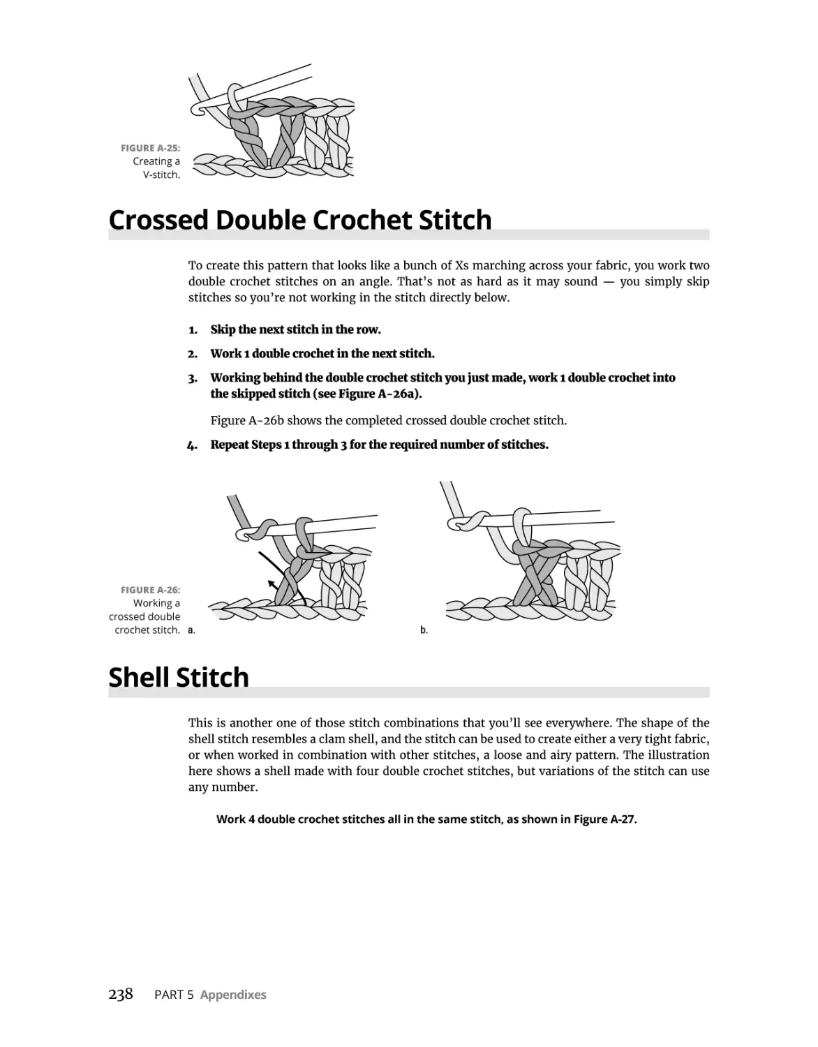 Crossed Double Crochet Stitch
Shell Stitch