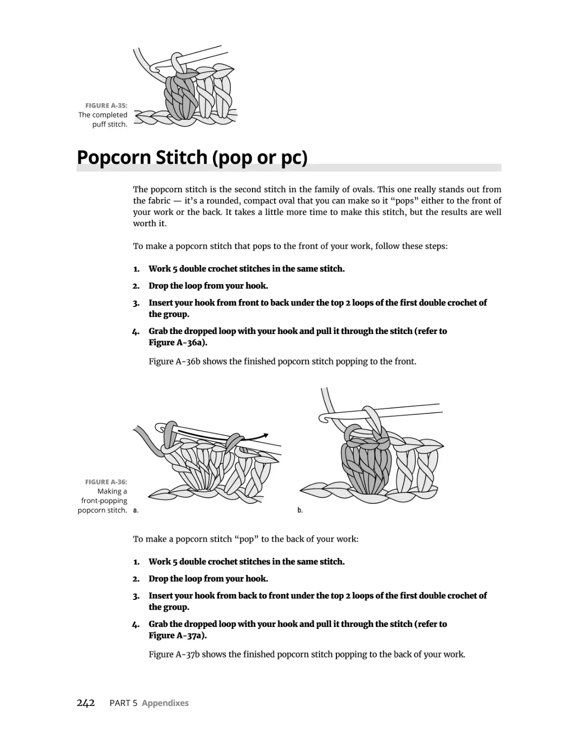 Popcorn Stitch (pop or pc)