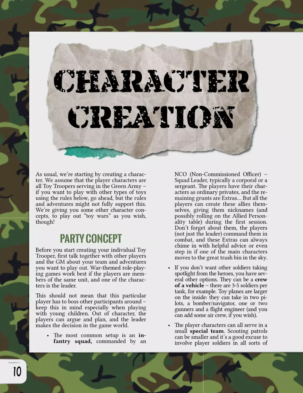 Character Creation
Party Concept