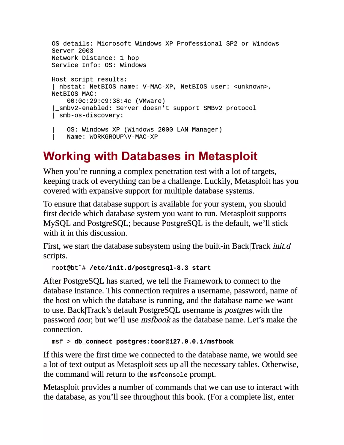 Working with Databases in Metasploit