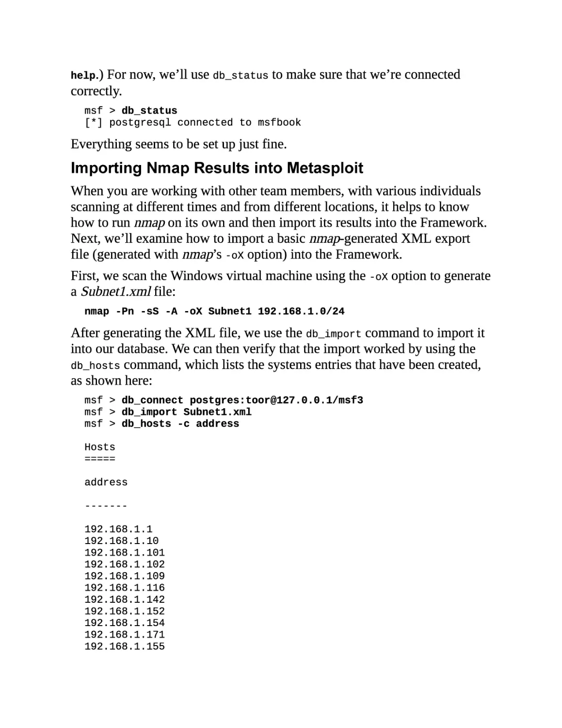 Importing Nmap Results into Metasploit