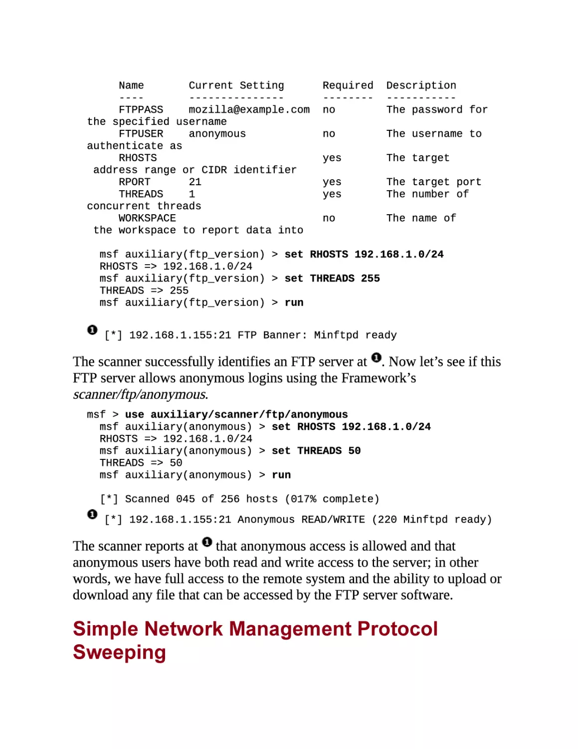 Simple Network Management Protocol Sweeping