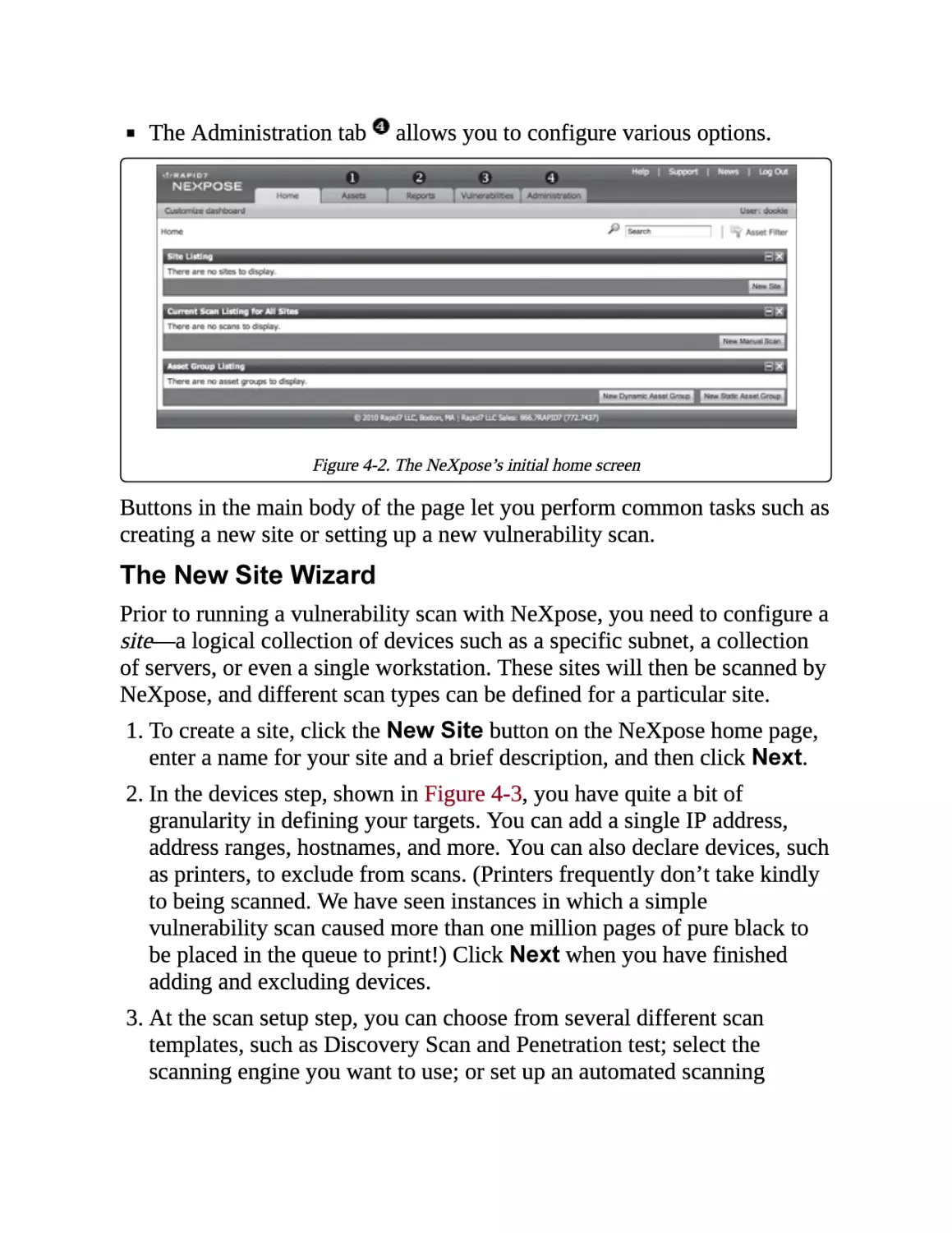 The New Site Wizard