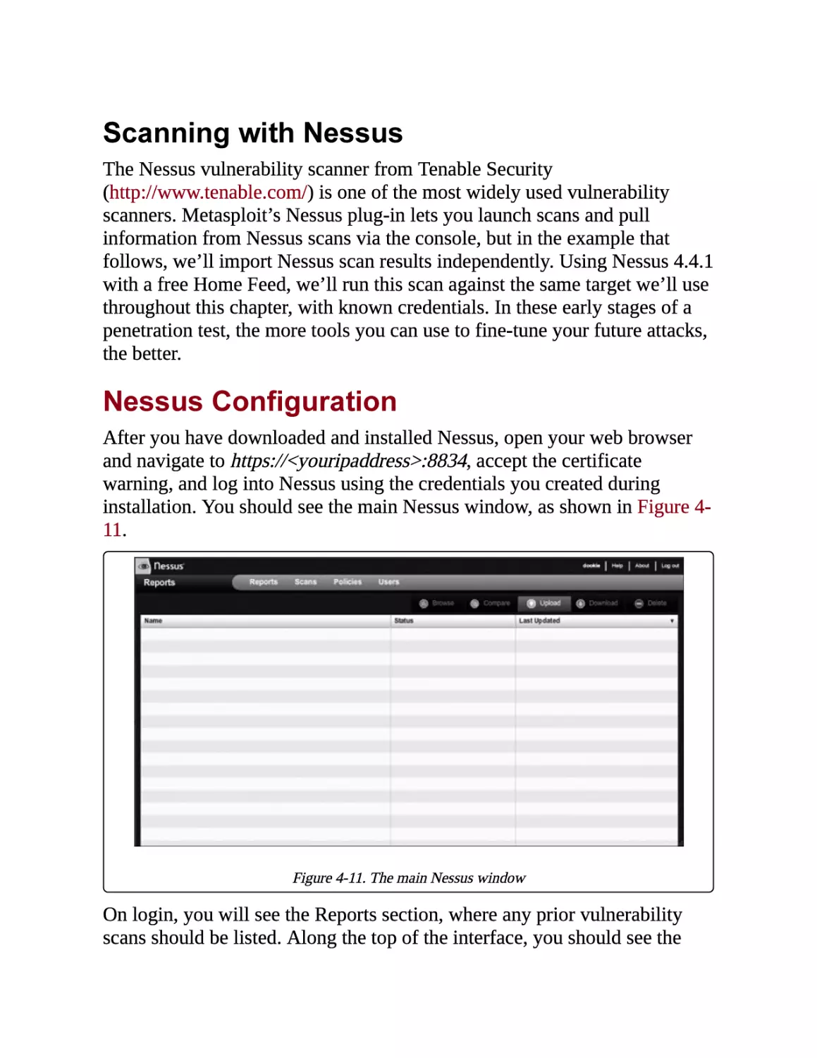 Scanning with Nessus
Nessus Configuration