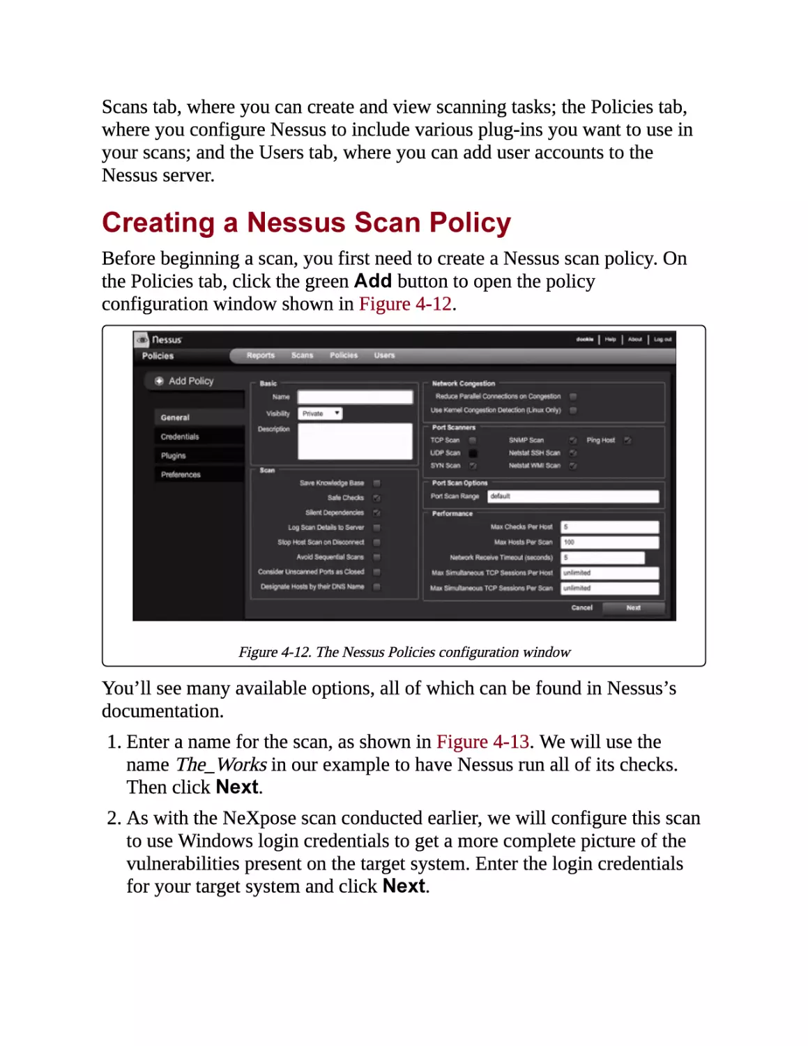 Creating a Nessus Scan Policy