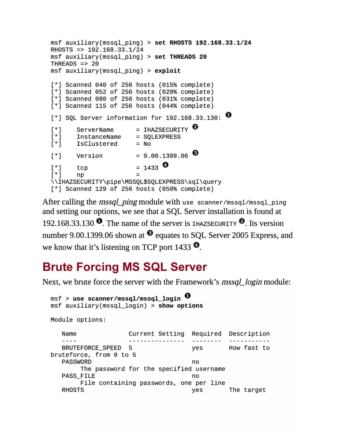 Brute Forcing MS SQL Server