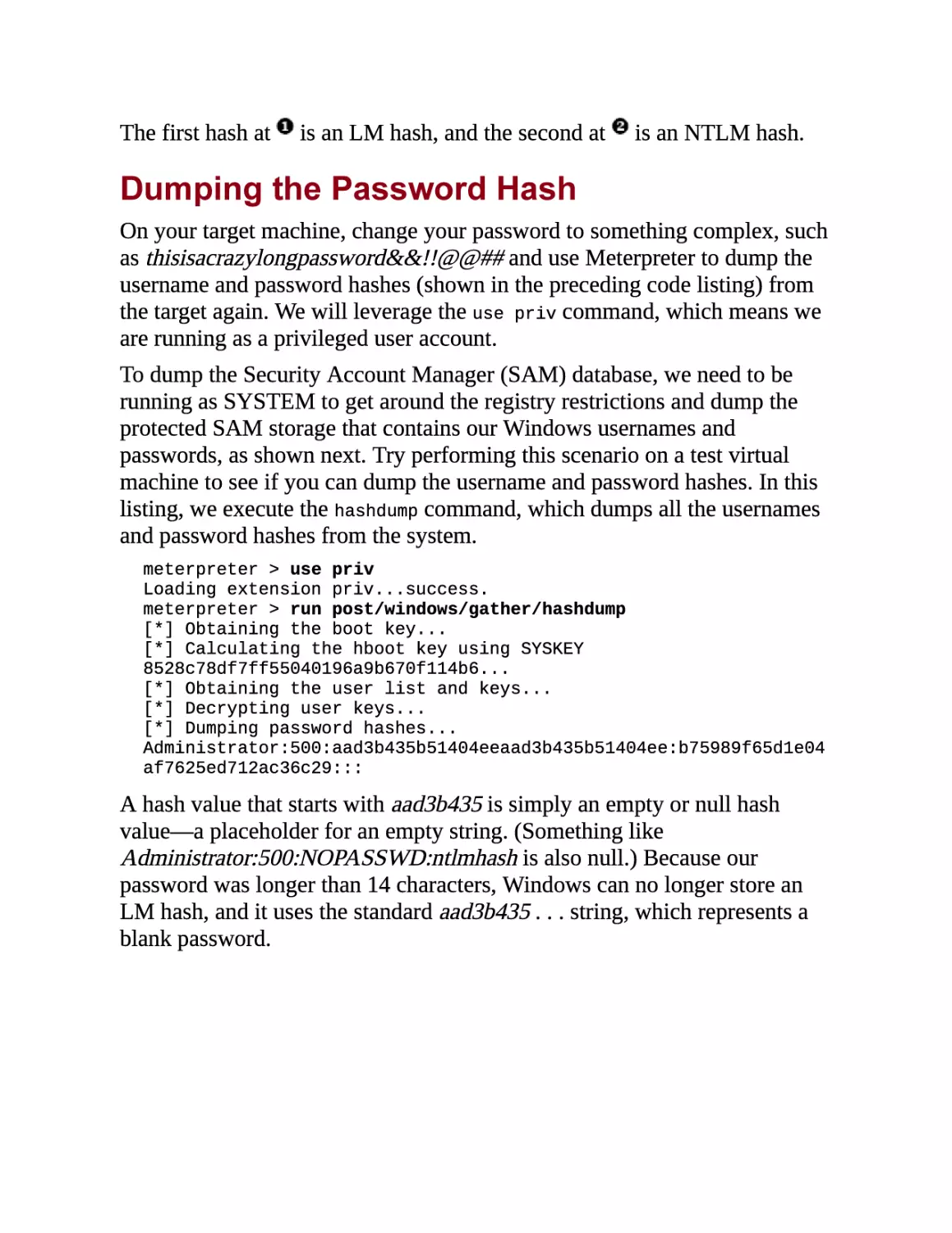 Dumping the Password Hash