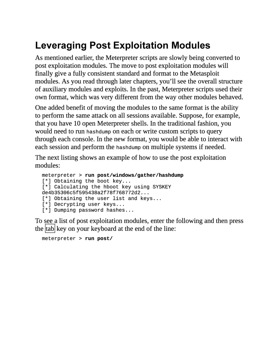 Leveraging Post Exploitation Modules