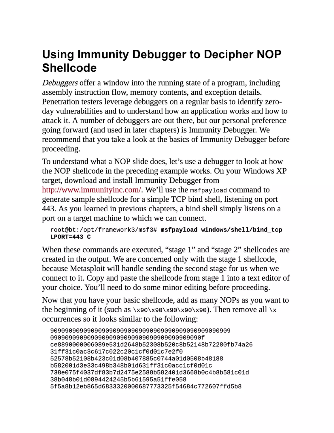 Using Immunity Debugger to Decipher NOP Shellcode