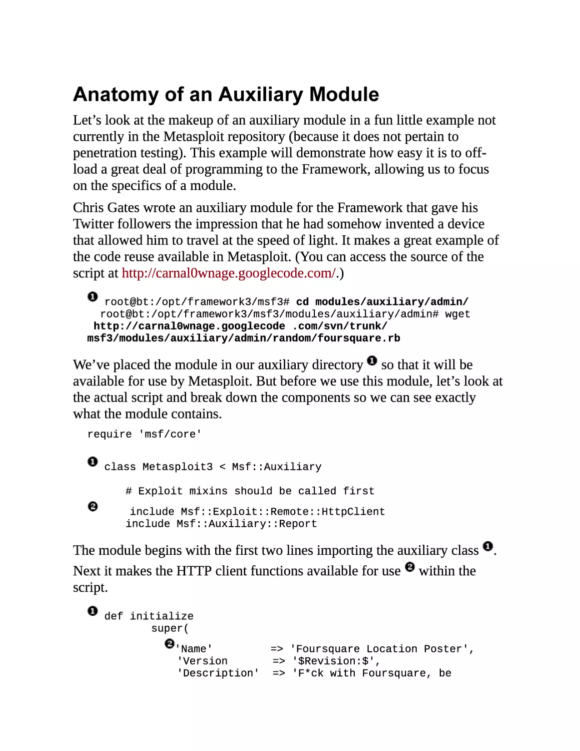 Anatomy of an Auxiliary Module