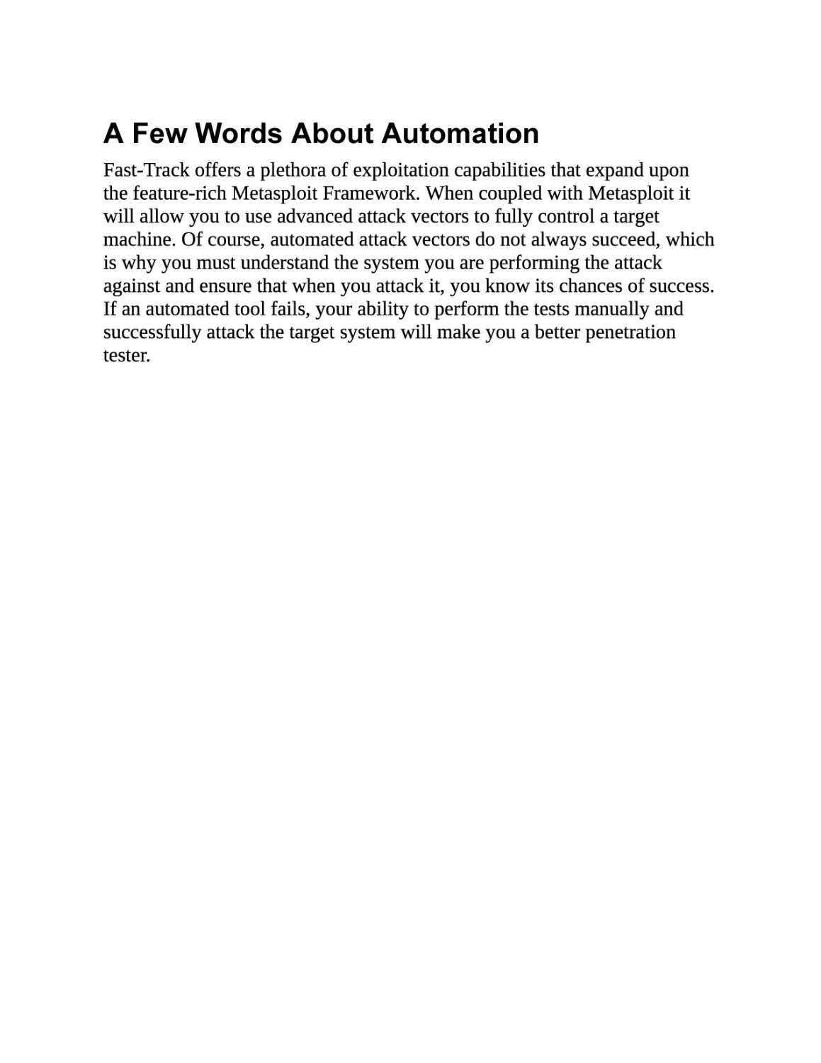 A Few Words About Automation