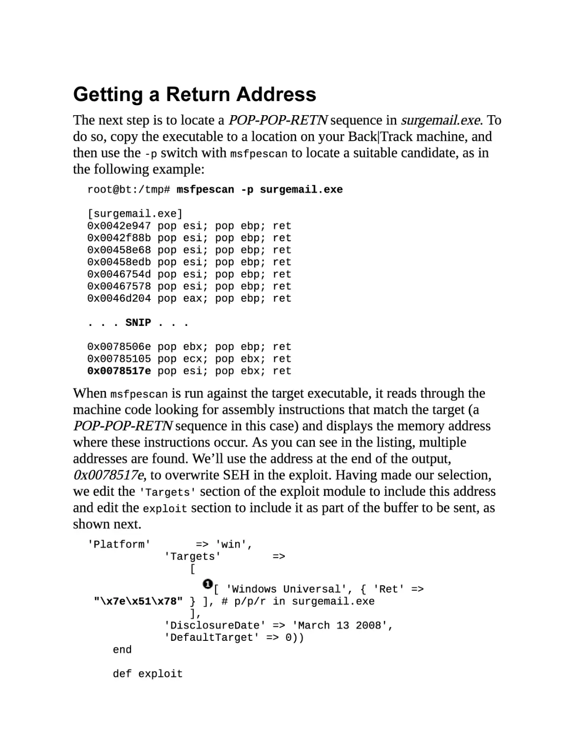 Getting a Return Address