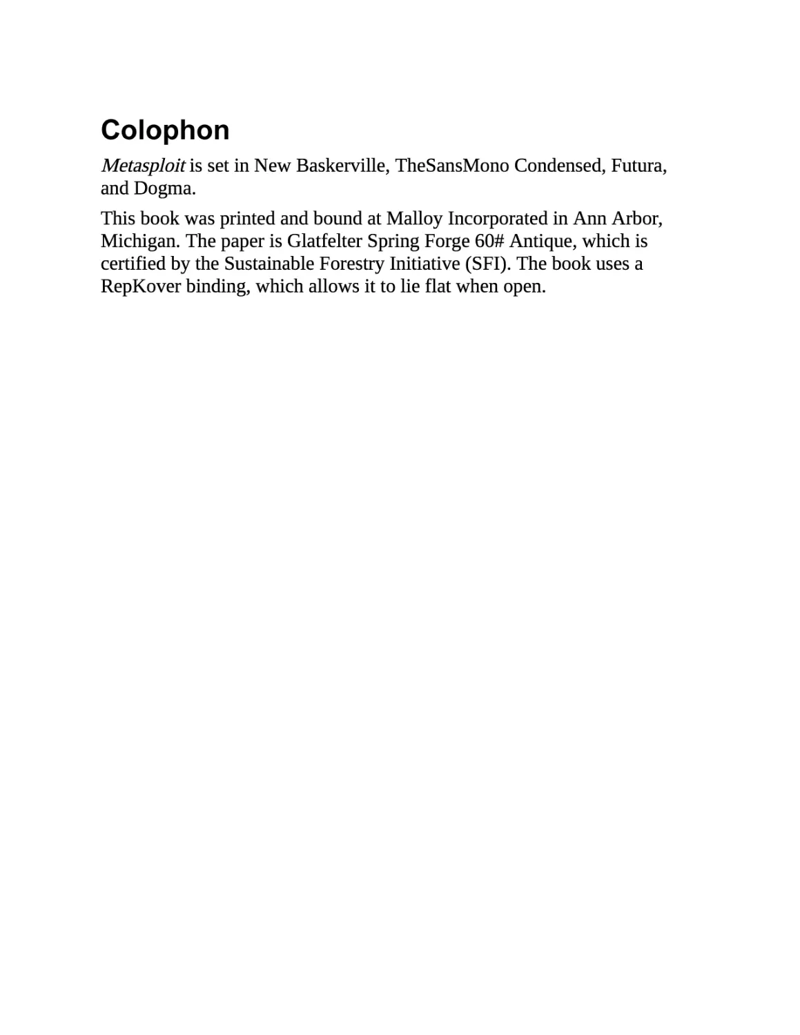 Colophon