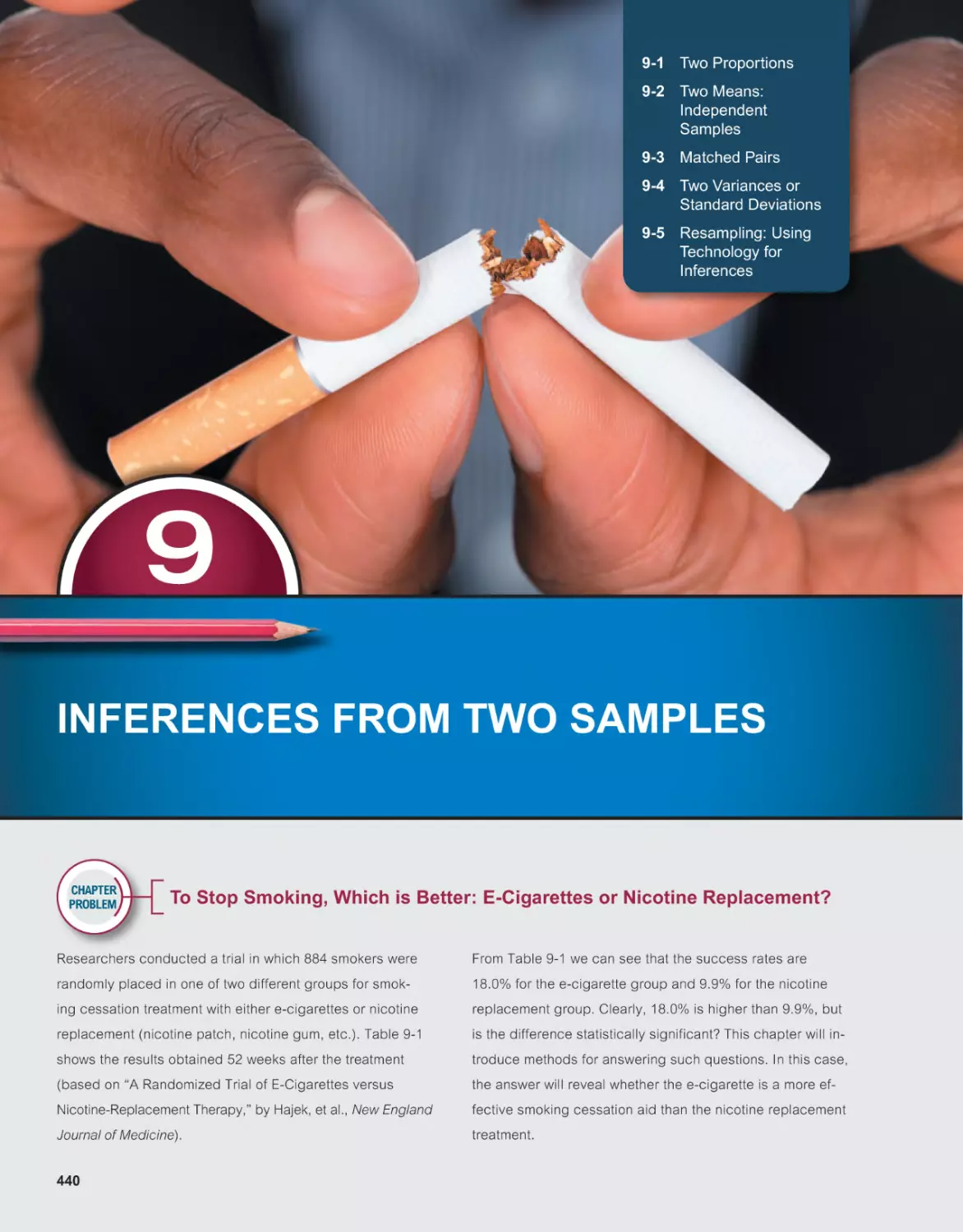 9 INFERENCES FROM TWO SAMPLES