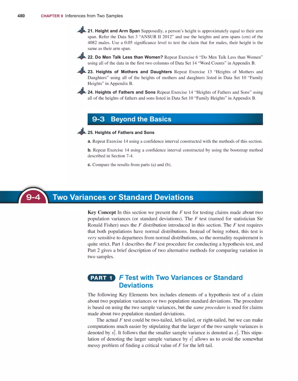 9‐4 Two Variances or Standard Deviations