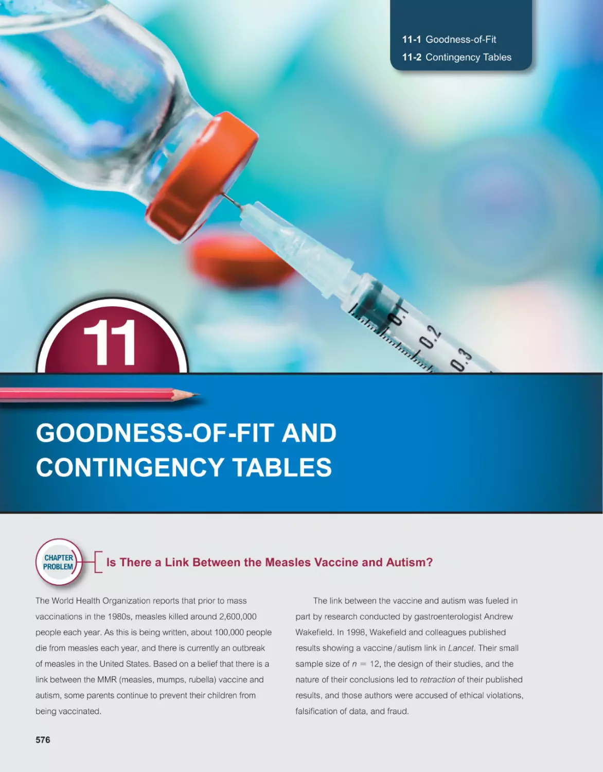 11 GOODNESS‐OF‐FIT AND CONTINGENCY TABLES
