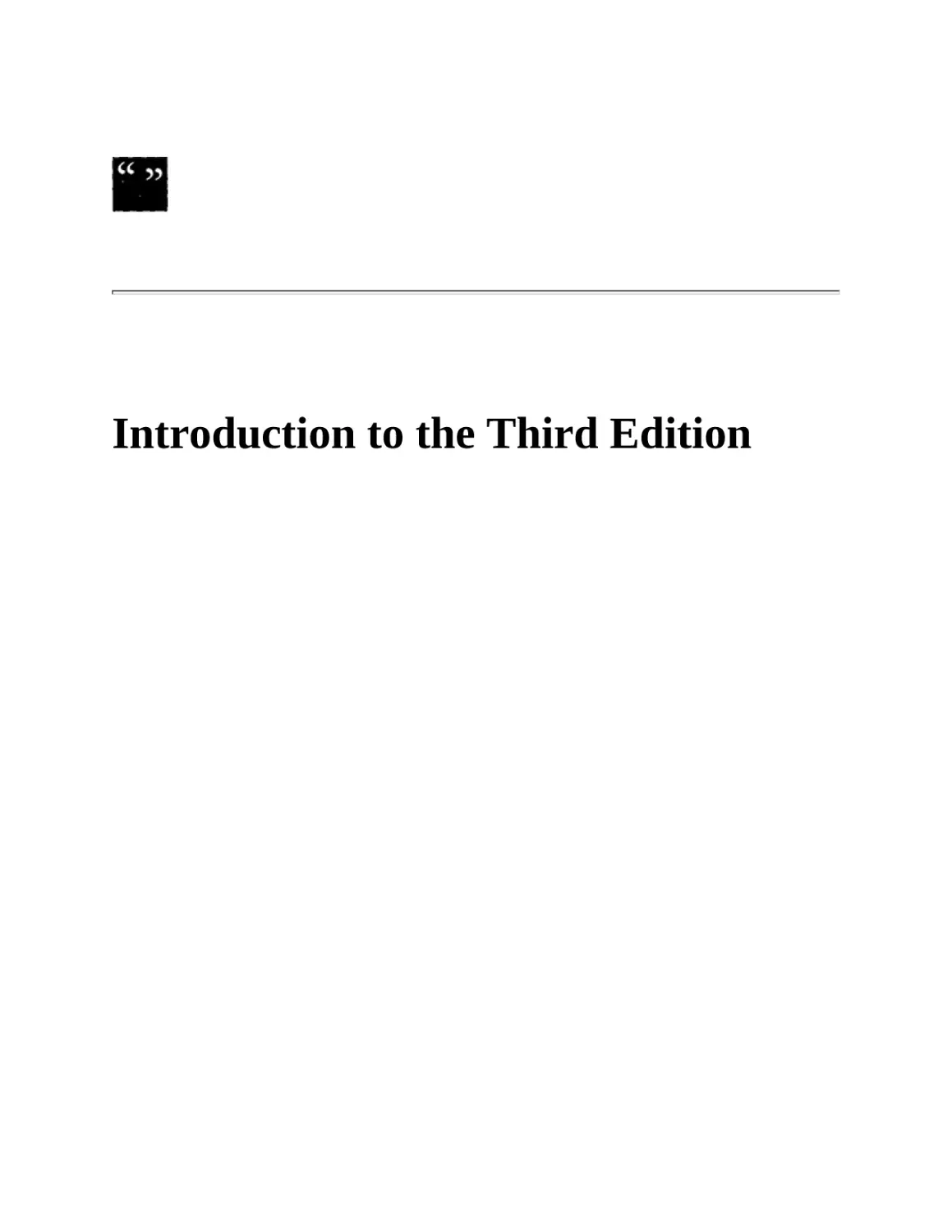 Introduction to the Third Edition